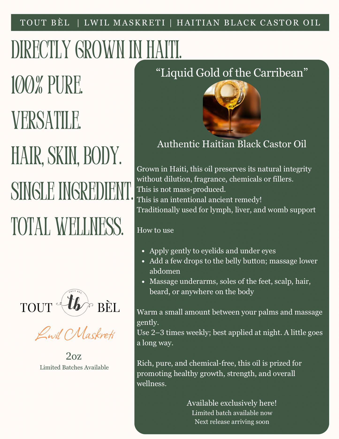 Tout Bèl Oil (Lwil Maskreti)